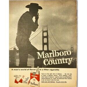Marlboro Filter Cigarettes Country "Settle Back with Marlboro" Vtg Print Ad 1972